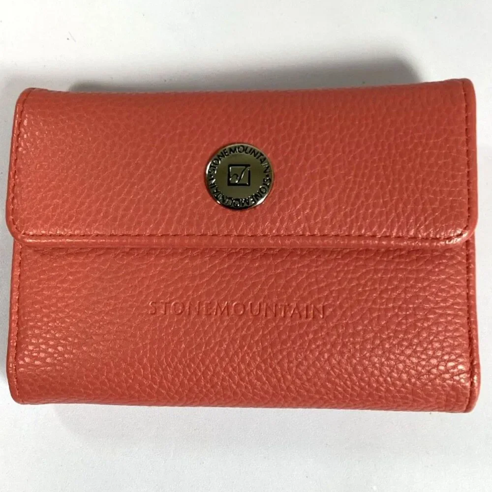 Stone Mountain Pebble Leather Coral Wallet